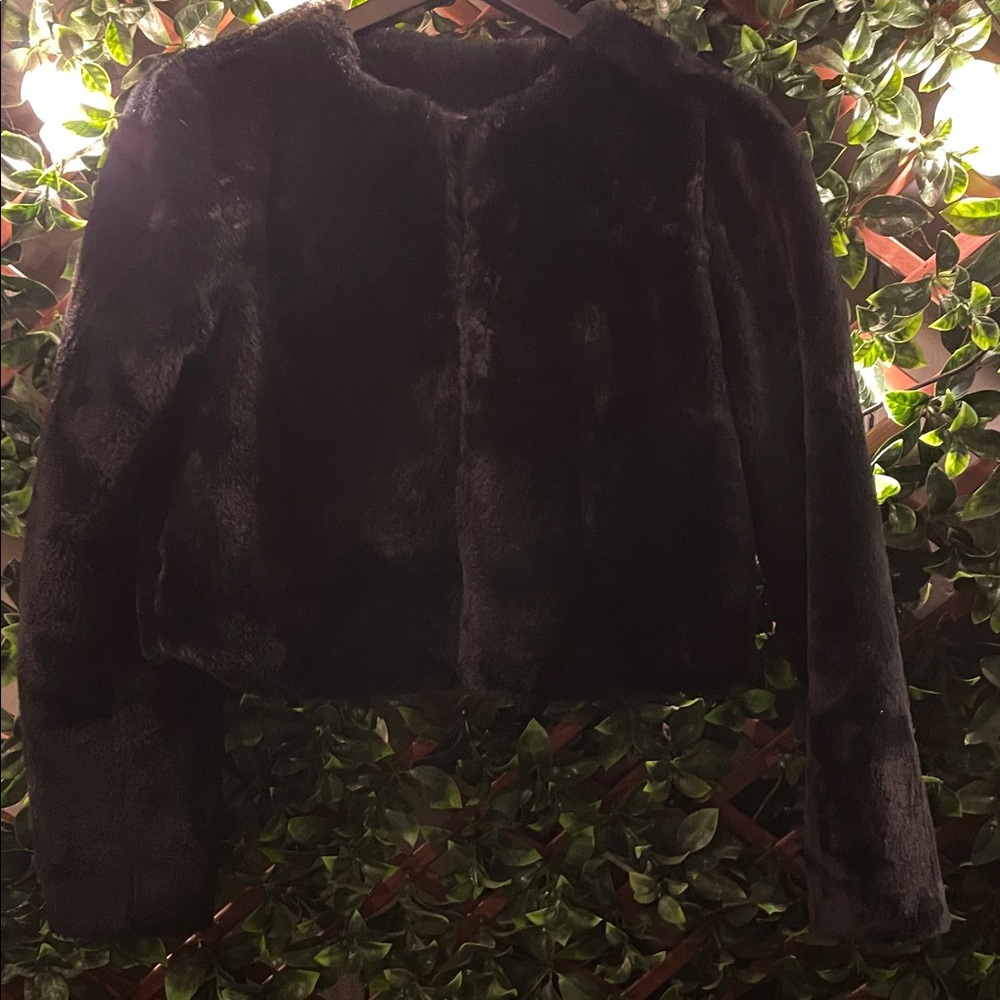 Planet Gold Black Cape Teddy Jacket